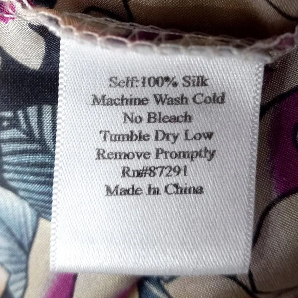 Gerard Darel Plum and Teal on Cream Silk Floral Tunic Blouse Size Small EUC - Picture 13 of 13